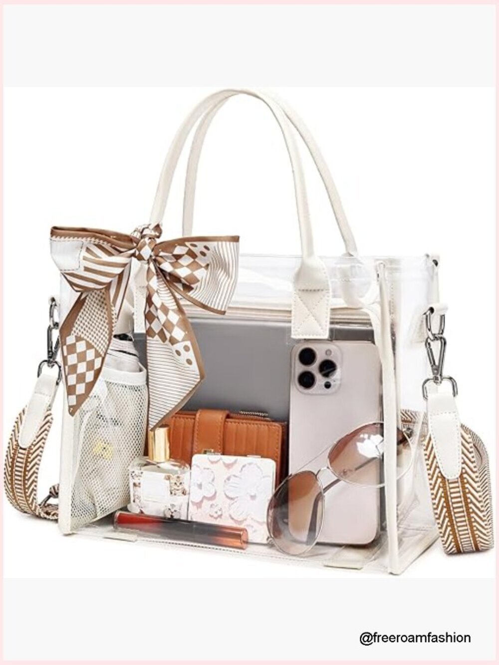Clear PVC Tote Bag with Guitar Strap for Concerts Stadium Approved